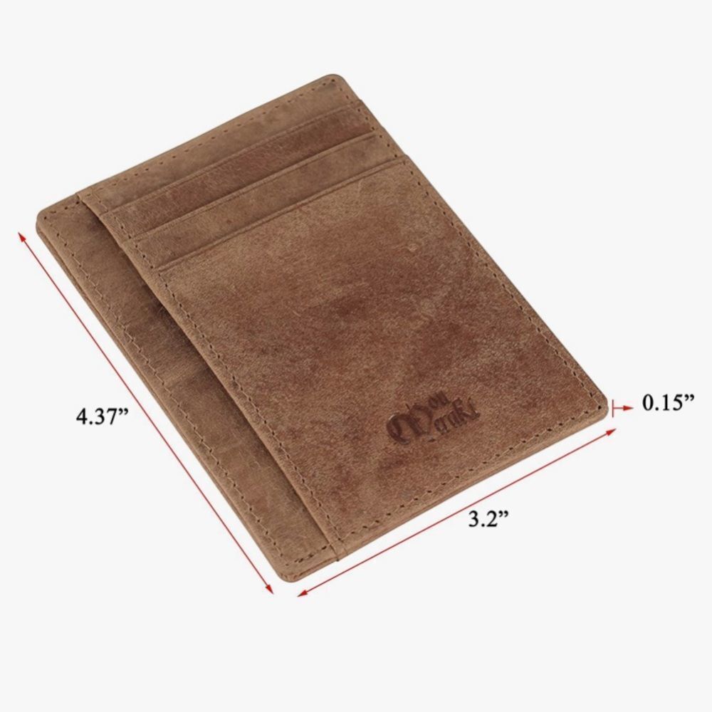Mou Meraki Unisex Leather Front Pocket Credit Card Wallet Holder RFID Blocker - Picture 6 of 6